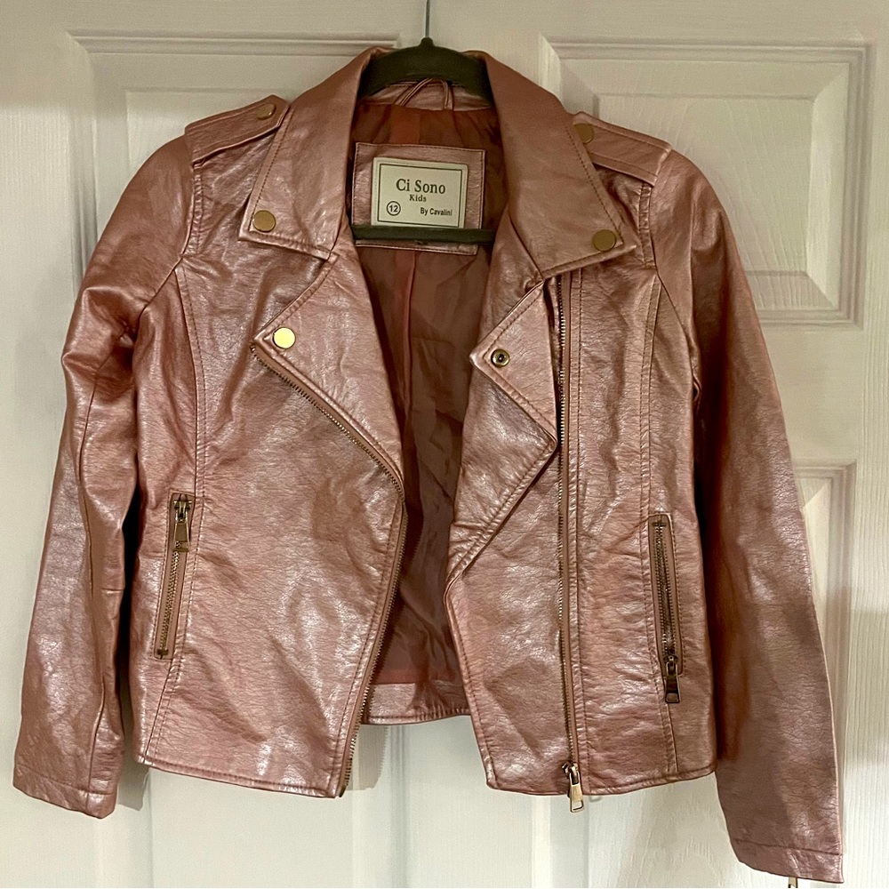 Girls Metallic Pink Jacket